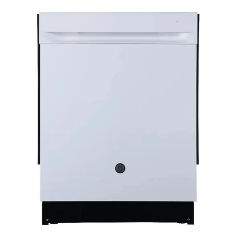 GE Lave-vaisselle 24″, 52 dBA, commandes intégrées, cuve inox, blanc